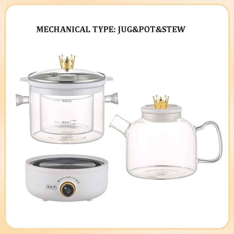 500W 1.5L Jug & 500ML Stew Pot Teapot Digital Touch Panel Multi Functional Health Pot Household Smart Soup Boiler