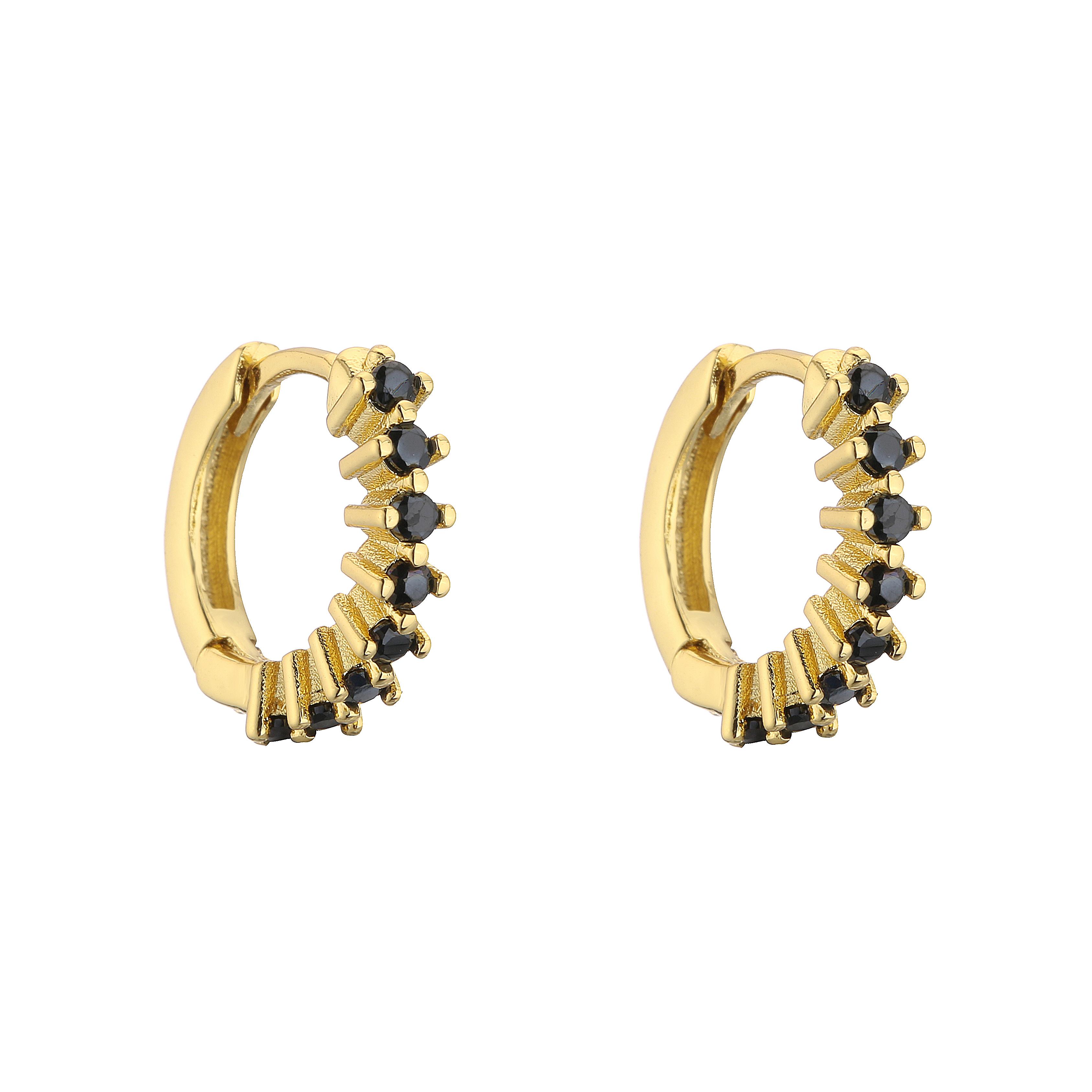 

HECHENG,Round Small Hoops Earrings Women 2022 Trendy Purple Green Blue Pink Piercing Earrings Fine Zircon Pendientes,wholesale Other чорний