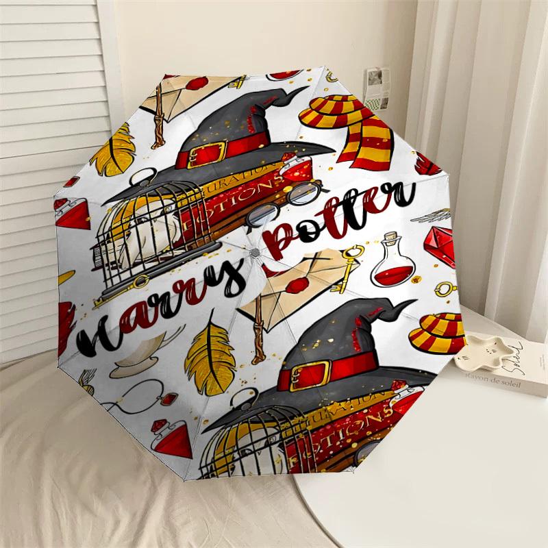 

1PC Warner Harry Potter Automatic Open/Close Umbrella with Windproof, 14-Rib Sturdy Canopy, Durable Ribs1231A