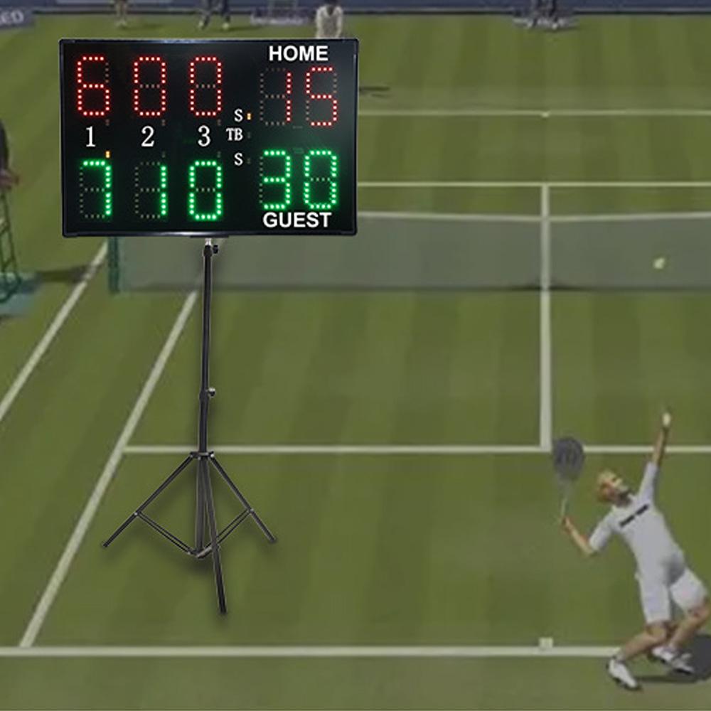 Elektronisk resultattavla med fjärrkontroll 10-siffrig professionell tennisresultattavla lättviktig och