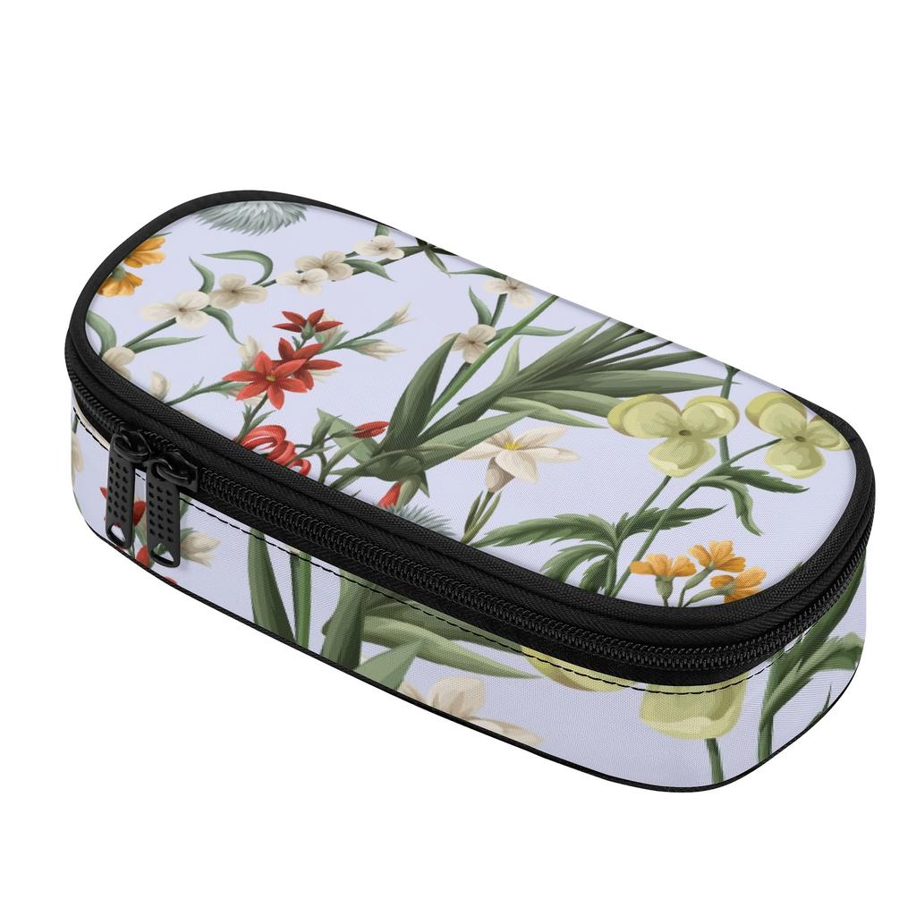 Pencil Pouch Smooth Zipper Large Storage Space 300D Polyester with Mesh Pocket Removable Divider and Pen Slots for Everyday Study