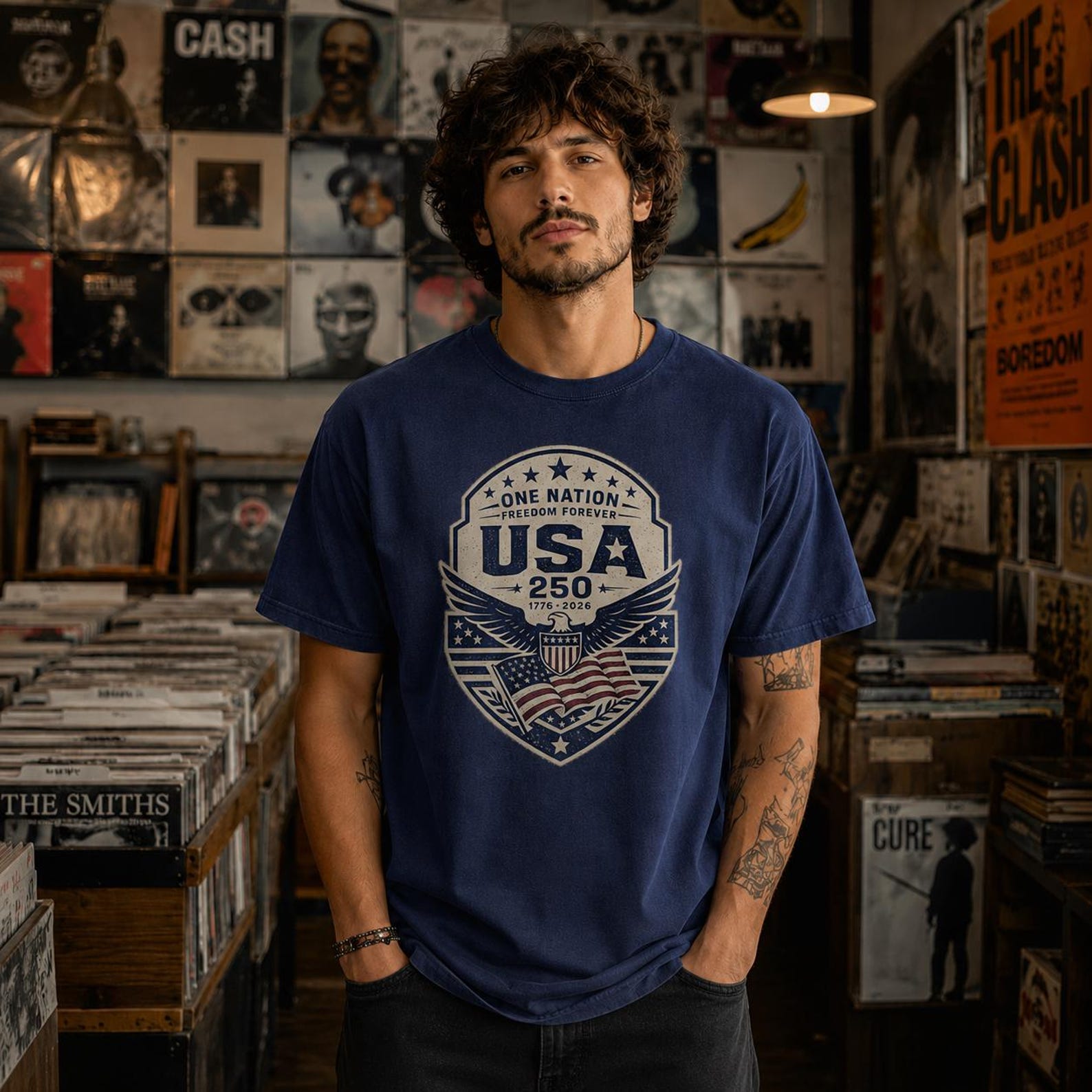 Comfort Colors USA 250th Anniversary Freedom Shirt, Patriotic Eagle Graphic Tee S