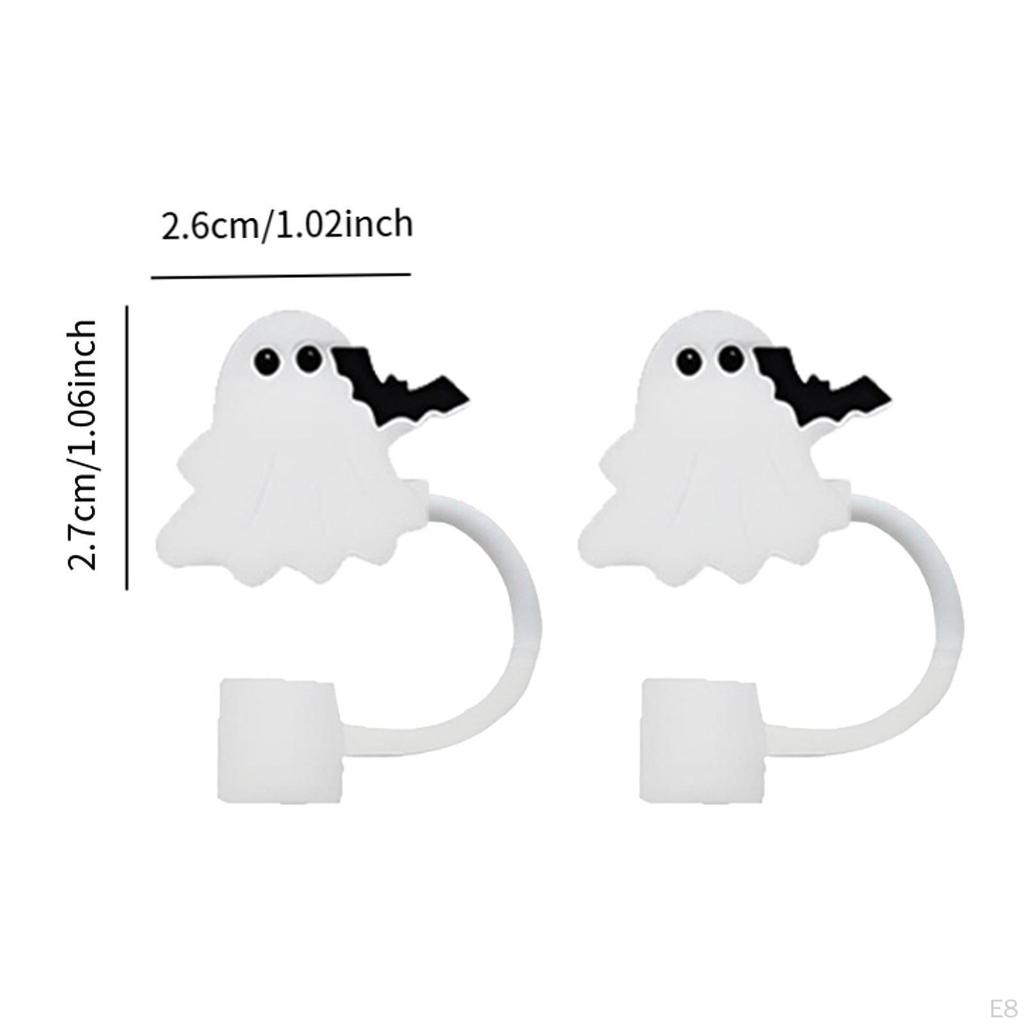 2 Halloween-Dekorationen für 10-mm-S-Becherdeckel, wiederverwendbar, lustig und gruselig, Zubehör.