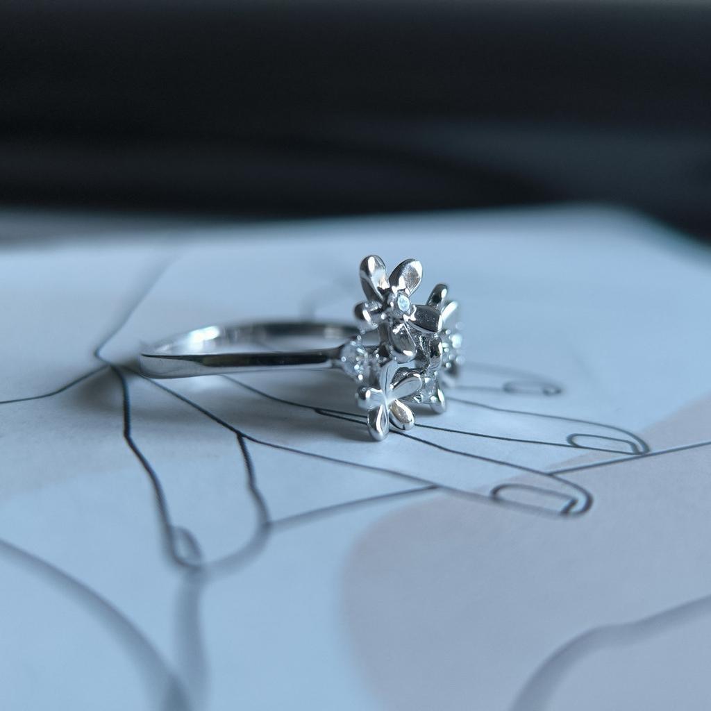 Silver Ring with Cubic Zirkonia, Product Weight 2.56 G (2208020)