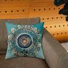1Pc Mandala Flower Print Throw Pillow Cover,Suitable For Sofa,Bedroom,Living Room,A Healing Gift For Yoga Lovers