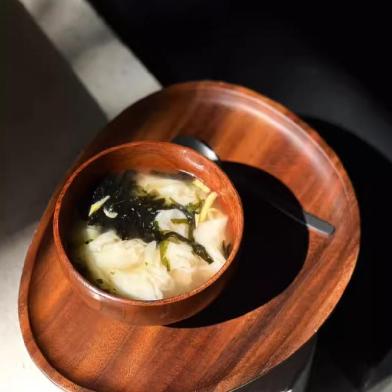 Handcrafted Japanese Zelkova Wood Bowl, Elegant Wooden Dining Bowl, Authentic Rustic Wooden Soup Bowl for Home Use