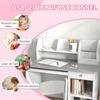 Children's Desk with Ergonomic Chair, Keyboard Tray, Drawer, Shelves, 90 x 45 x 90 cm, Grey