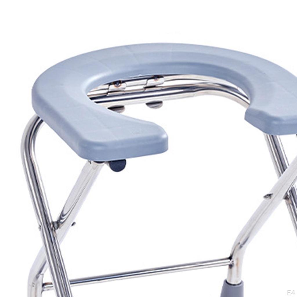 Elderly Squat Toilet Seat Stool Commodes Chair, Washable Frosted Board, Portable Folding