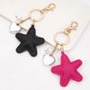 Heart Star Leather Keyring PU Colorful Pendant Charm Star Shape Keychain  Bag Hanging