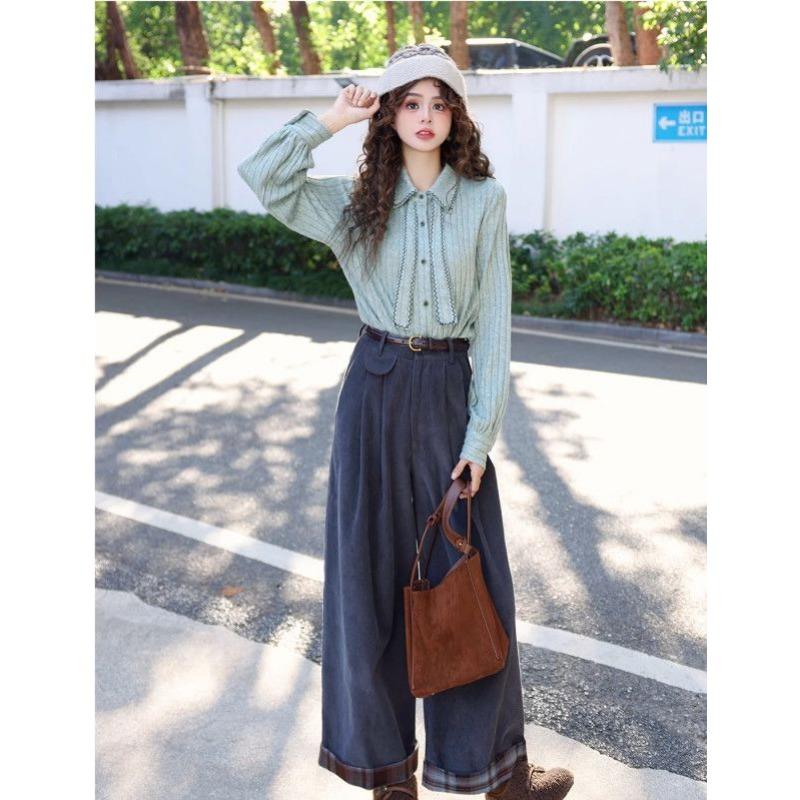 Knitted Shirt Women's New Spring and Autumn Casual Loose Long-sleeved Top