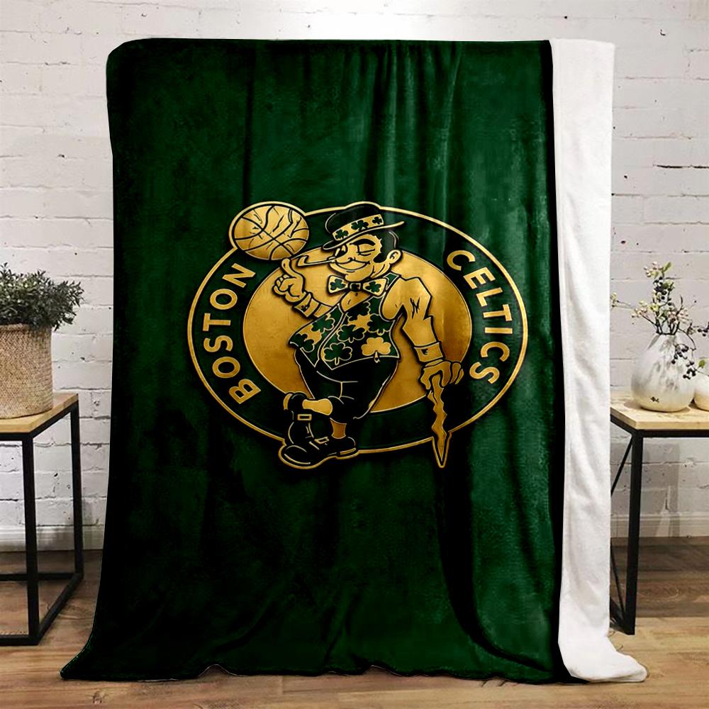 Boston Celtics Logo Themed Flannel blanket for bedroom, living room, sofa, and nap.