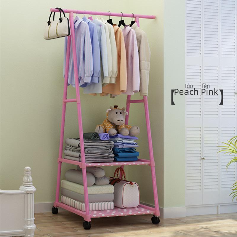 Triangle Floor-Standing Coat Rack with Wheels – Multi-Layer Mobile Clothes and Drying Rack