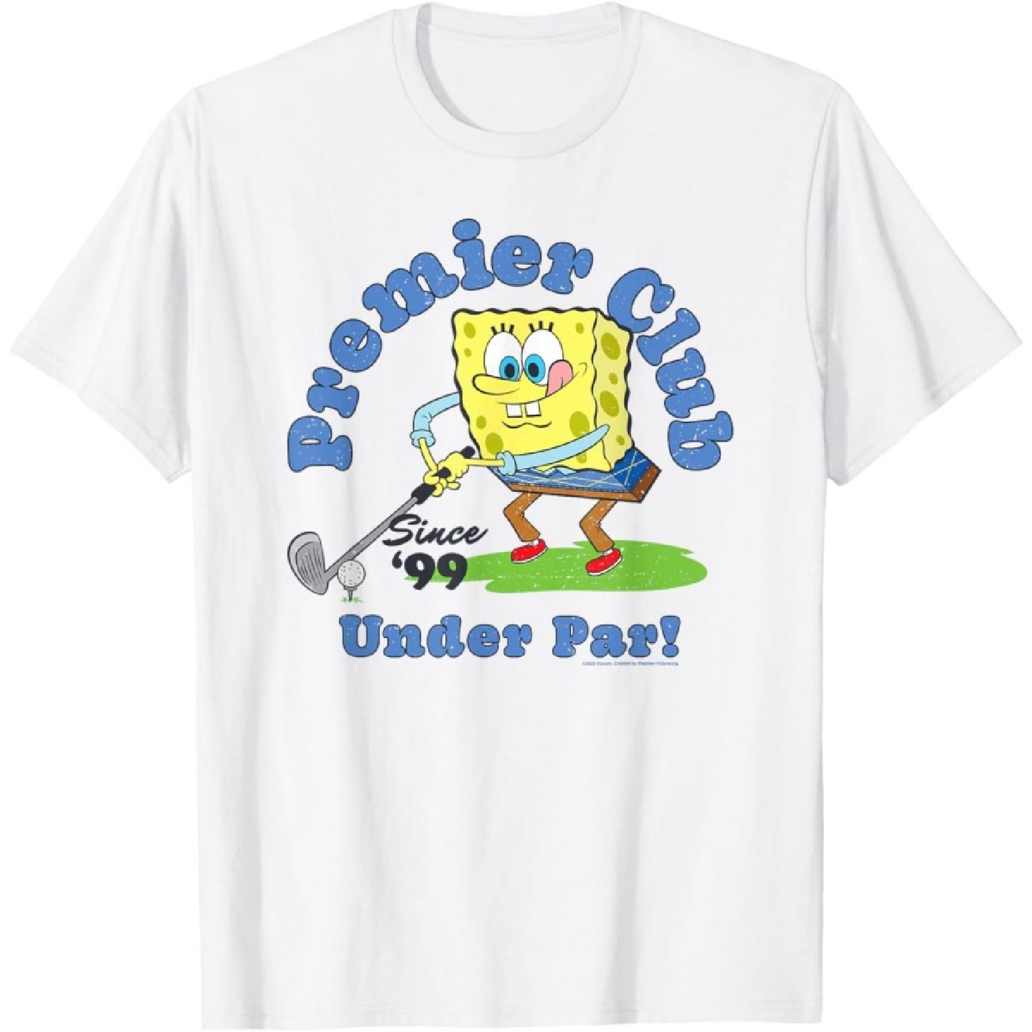 

SpongeBob SquarePants Golf Premier Club Under Par! Retro T-Shirt XXXXXL білий