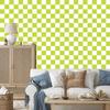 Checkerboard Wallpaper Lime and White for Living Room and Bedroom 50x1000