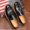 Men Classic Retro Tassels Loafers Fashion Men's Casual Shoes Embossed Leather Mens Slip-on Thick Sole Outdoor Flats 9607