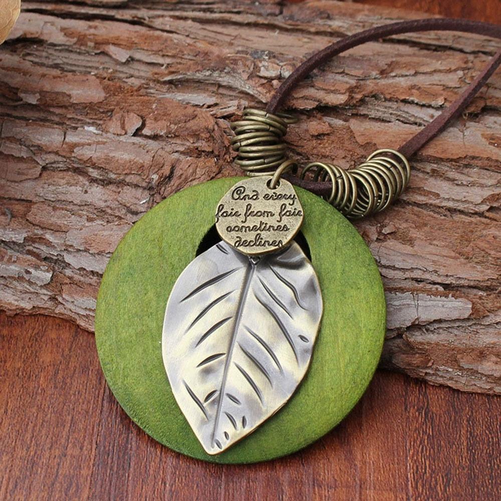 Leather Chain Sweater Chain Boho Sweater Necklace Vintage Clothing Pendant Gifts