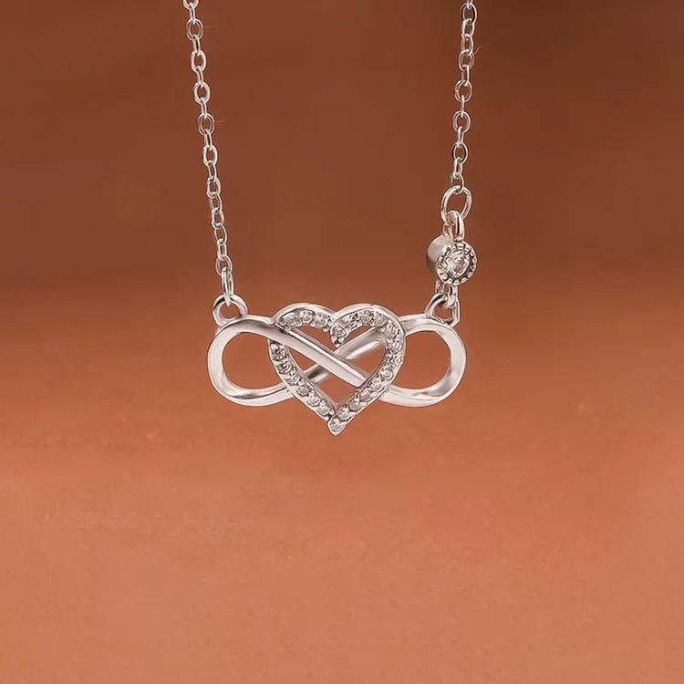 S925 Sterling Silver Heart Infinity Zircon Necklace - Simple European Clavicle Chain for Women