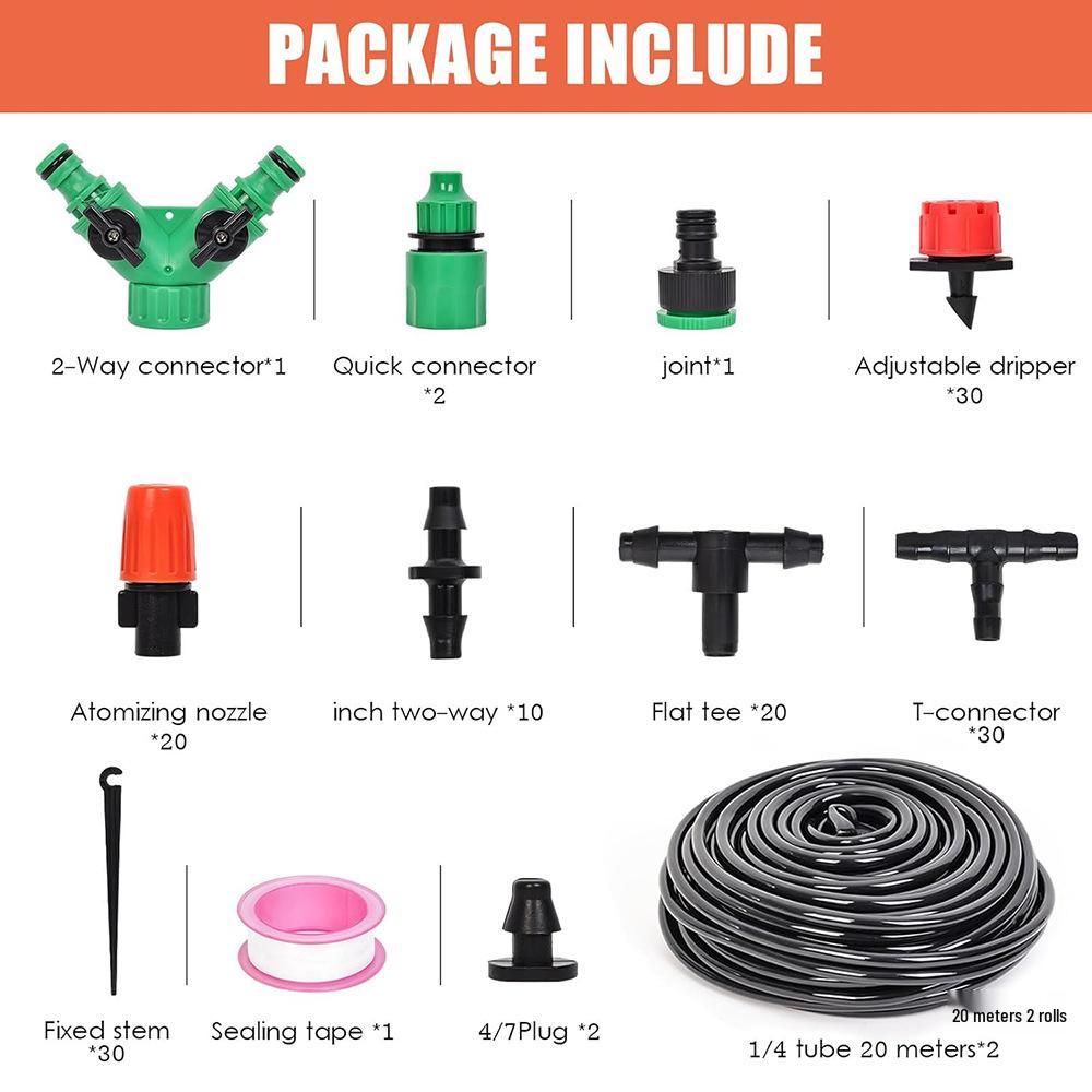 149-Piece 40m Automatic Drip Irrigation Kit for Outdoor Gardens and Potted Plants