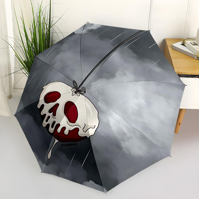 

Poisoned apple Themed Automatic Opening and Closing Umbrella, Brightly Colored 8-rib Portable Umbrella, Suitable for Men and Women, A Perfec