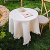 Waffle Texture Garden Table Cloth White Dinner Tea Table Covers Round Table Tablecloth  Dessert