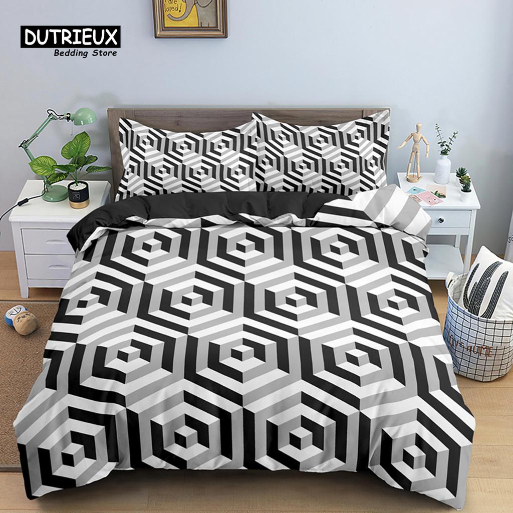 Multicolored Glass Shards Abstract Animals Bedding Set Polyester Psychedelic Geometric Duvet Cover King Queen For Kid Adult Gift