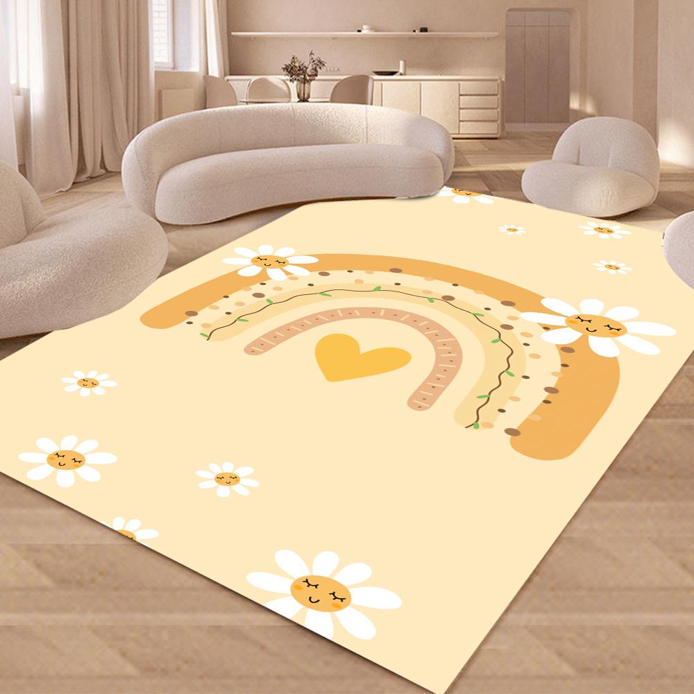 Cute Cartoon Rainbow Carpet Children's Climbing Mat Room Living Room Decoration Large Area Carpet Children's Play Rug