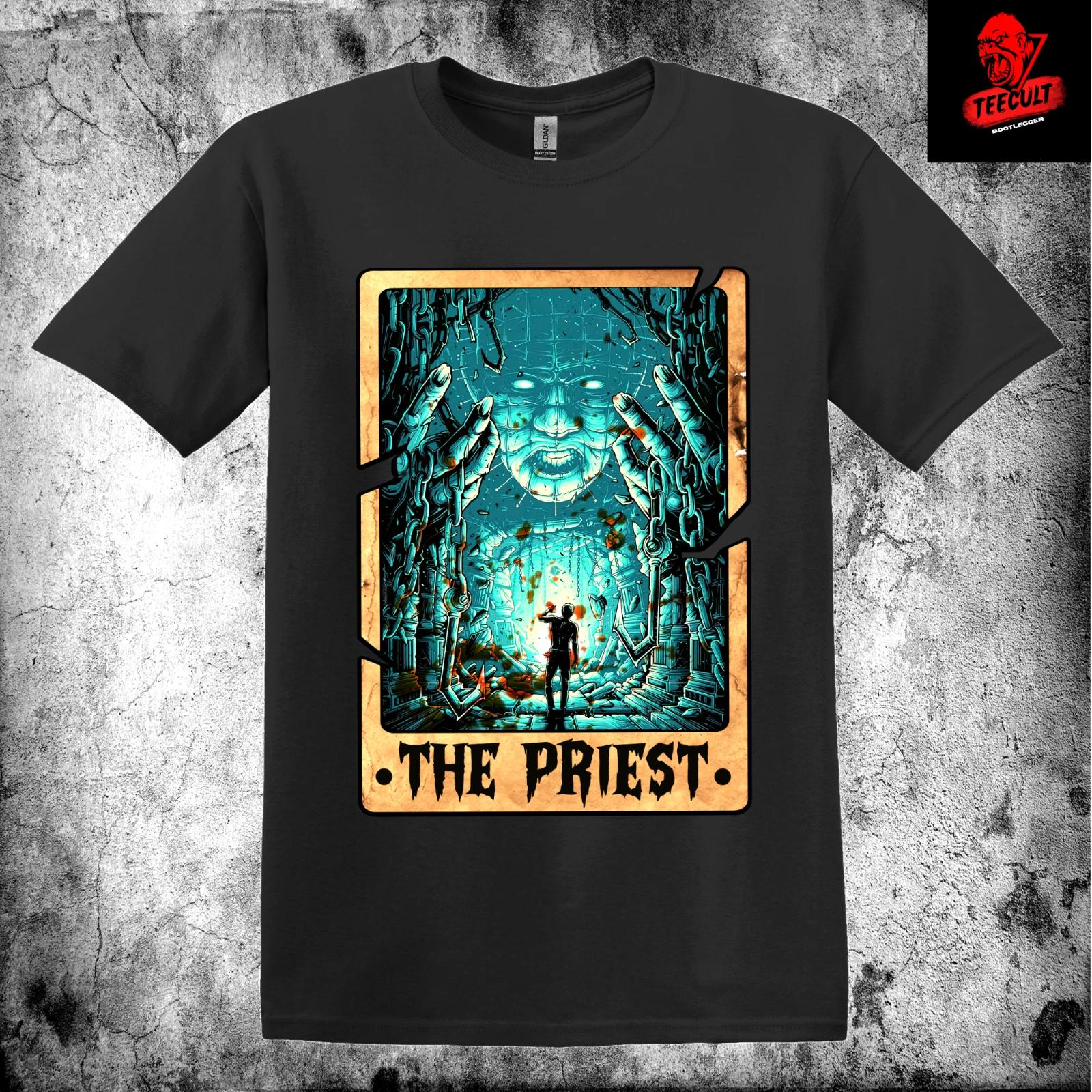 Men s and Women s T-shirts Pinhead The Priest Tarot Card Horror Villain Unisex S