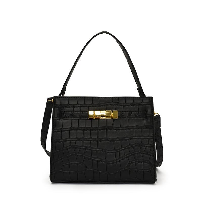 

Temperament Kelly bag women s new high-end portable small square bag fashion shoulder messenger bag чёрный
