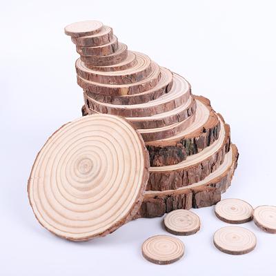 Natural Pine Wooden Round Unfinished Slices Decorations Wedding Christmas Ornament Circle Blanks Craft Wood Disc Decor Handmade