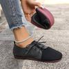 Summer Low Top Large Size Lace Up Women's Single Shoes Durable and Comfortable Flat Shoes Outdoor Soft Soled Casual Shoes