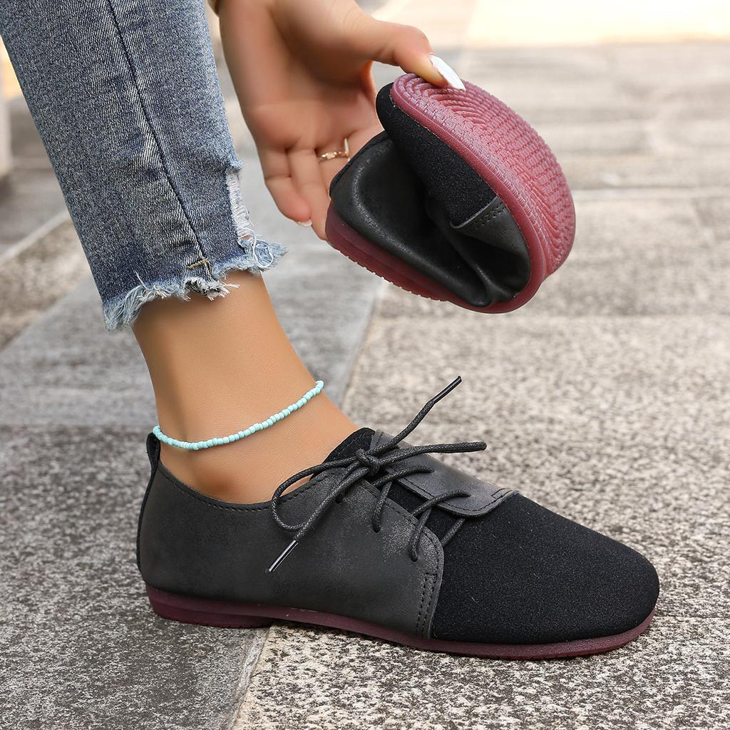 Summer Low Top Large Size Lace Up Women's Single Shoes Durable and Comfortable Flat Shoes Outdoor Soft Soled Casual Shoes