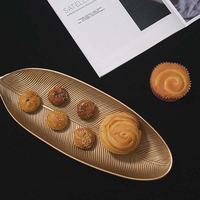 1PC Simple Wood Snacks Candy Plate Living Room Home Dining Table Organizer Creative Gold Tray Decorative Ornaments