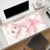 Gaming Mouse PadLarge Desk MatAntislip Stitched Edges Pink White Bunny Girl Anime Print Keyboard Pad for Gamer Home Office