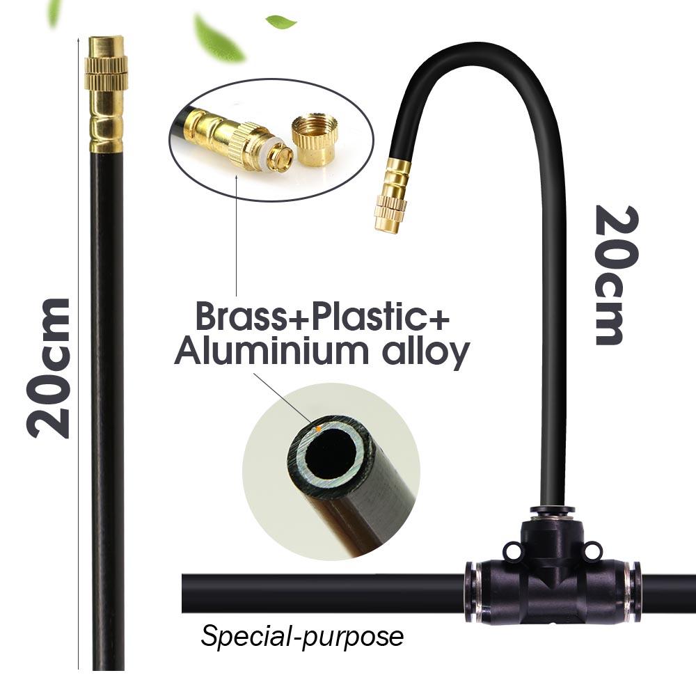 60w Self-priming Pump Garden Misting Cooling System 360° Free-bend Misting Nozzle Adjustable Fine Atomizer for Outdoor Watering