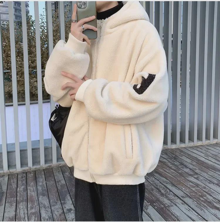 Men's Winter 2022 Lambskin Jacket: Trendy Large Size, Plus Velvet, Thickened Cotton, Stylish Lambskin Outerwear