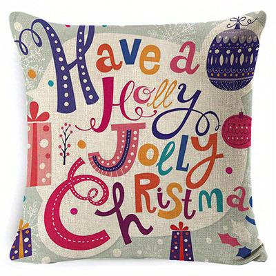 Short Plush Material Pillowcasehome Decor Merry Christmas & Happy New Year Pillow Covers Pattern Cushion Cover Suitable For Sofa