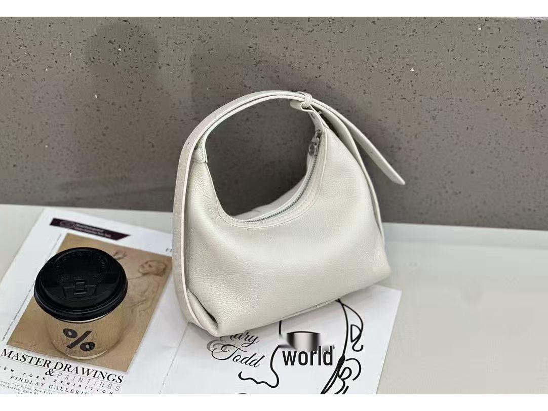 

2025 Women s Genuine Leather Cowhide Crescent Bag - Versatile Korean Style Dumpling Texture 21cm Length x 9cm Width x 20cm Height кремовый/белый