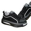 Wasserdichte, rutschfeste schwarze Leder-Sportschuhe für Herren mit dicker Sohle