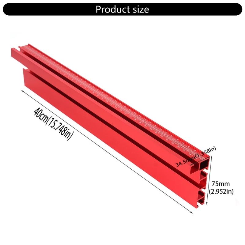 Gard cu ecartament de unghi 75 Tip Mitra T-Track Gard cu profil din aluminiu Gard cu oglinda pentru prelucrarea lemnului cu scara pentru masa de router