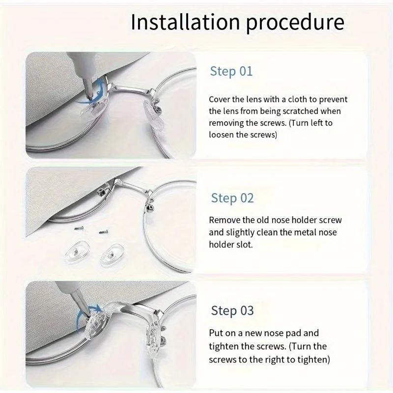 10pcs Comfortable U-Shaped Silicone Nose Pads-Repair Kits for Glasses,Non-Slip,Soft,and Breathable Accessories for Eyeglasses