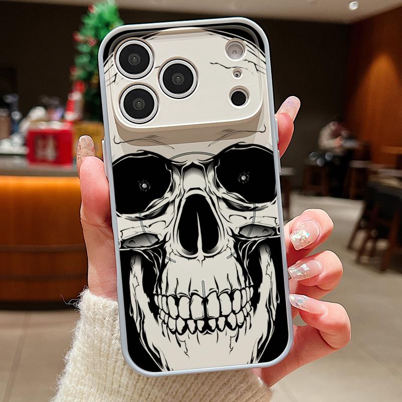 Human Skull Printed Magnetic Phone Case For iPhone 17 Pro Max 16 15 14 13 Pro Max For Magsafe Wireless Charge Hard PC Back Cover