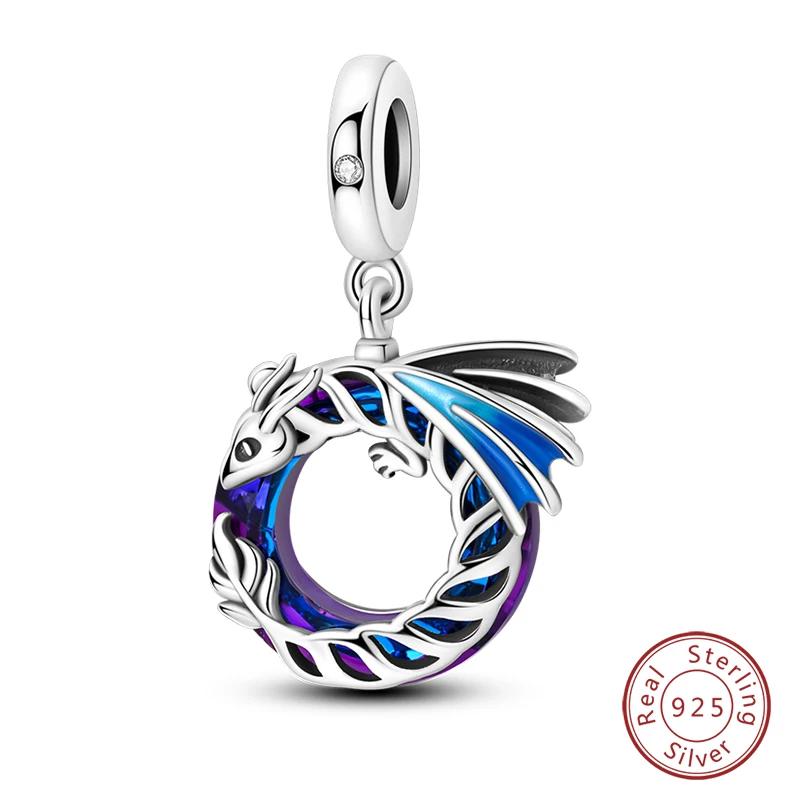 100% Copper Blue Round Crystal Life Tree Angel Star Moon Pendants Charms Fit Original Bracelets Diy Jewelry