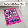 Dog Theme Crystal Velvet Rug Personalized Custom Name Text Soft Floor Mat Home Decor