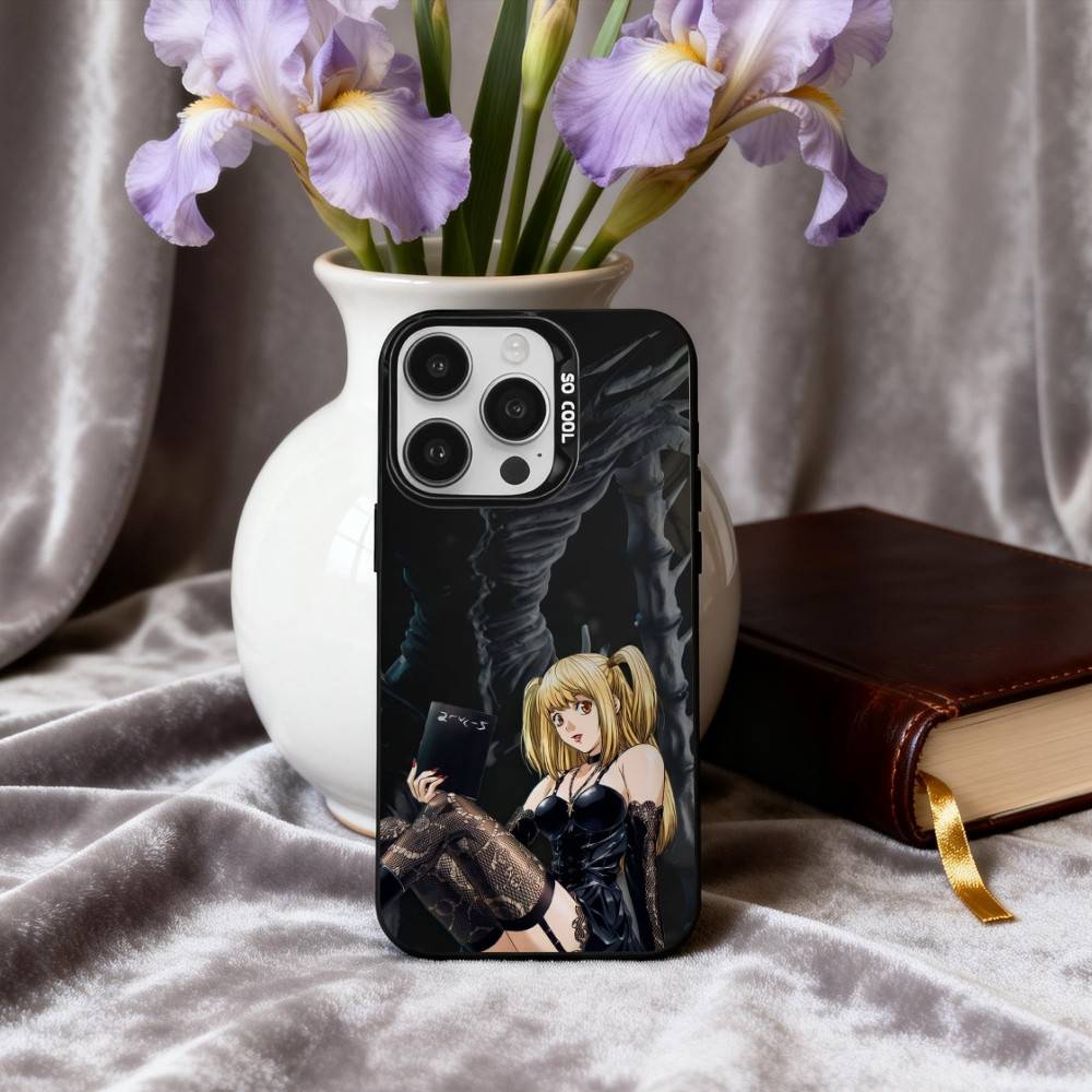 M-Misa D-Death-H N-Note-E Phone Case For iPhone17,16,15,14,13,12,11 Plus,Pro Max Black Candy Silver Plated Cover