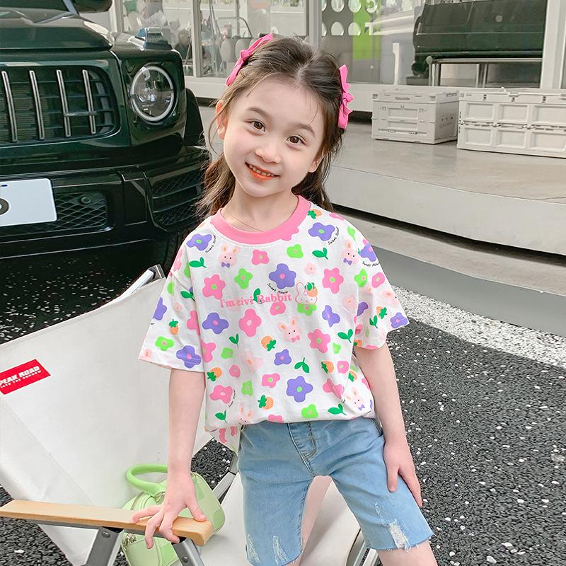 Футболки с короткими рукавами для девочек. Летняя одежда. Детские летние рубашки — фото 7