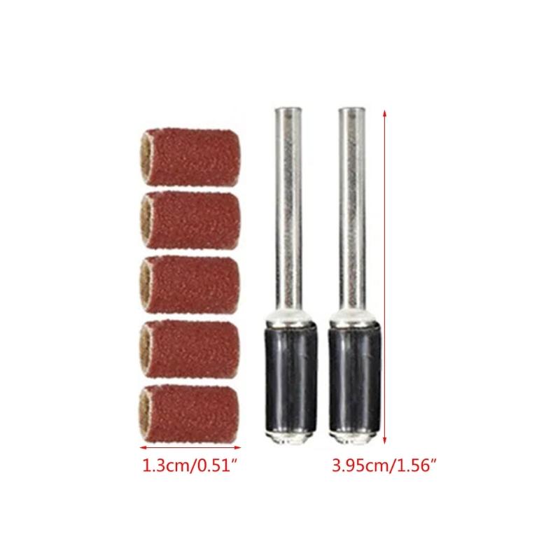 102Pcs Sanding Drum Set for Drum Sander Include 100Pcs Sanding Drums with 2Pcs Drum Mandrels Grinding Head Set