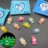 10 stk Mini Lysende Labubu Ornamenter Søte Tegneserie Resin Figurer Mikro Landskapsdekorasjon Skrivebordsornament DIY Bilpynt