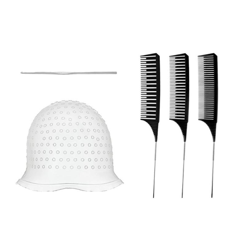 

White Elastomer Hair Streaking Hat Expert Recyclable Highlighting Tool For Homestudio