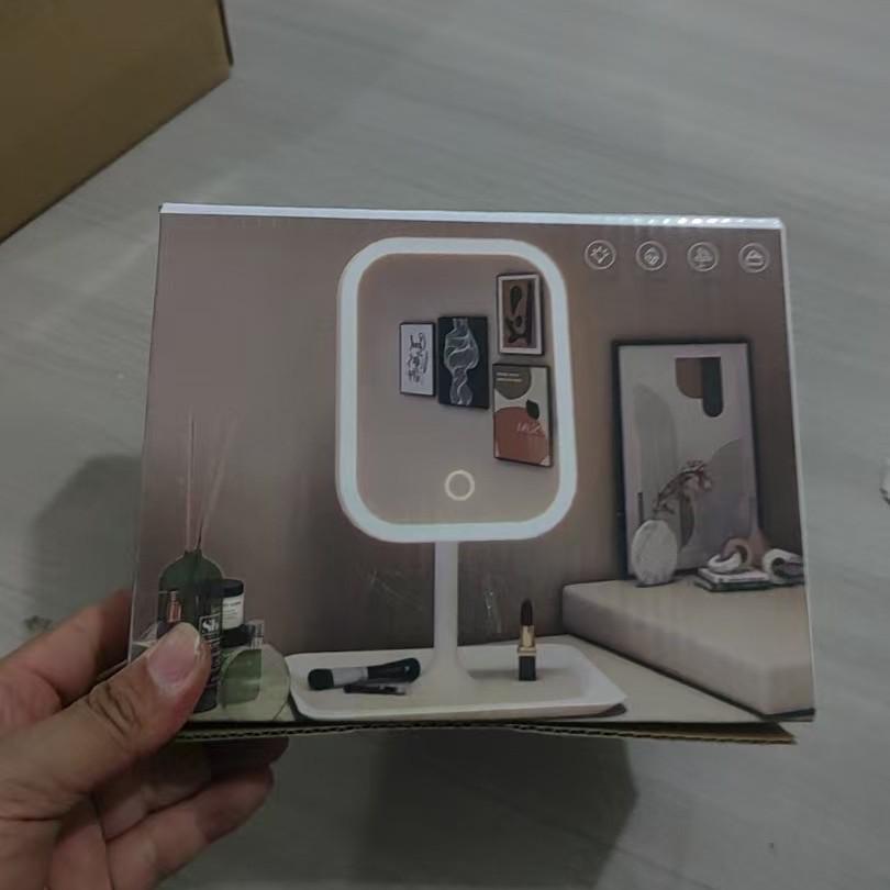 Specchio LED Trendy per Trucco con Luci per Dormitorio - Portatile, Rotante, Specchio da Tavolo