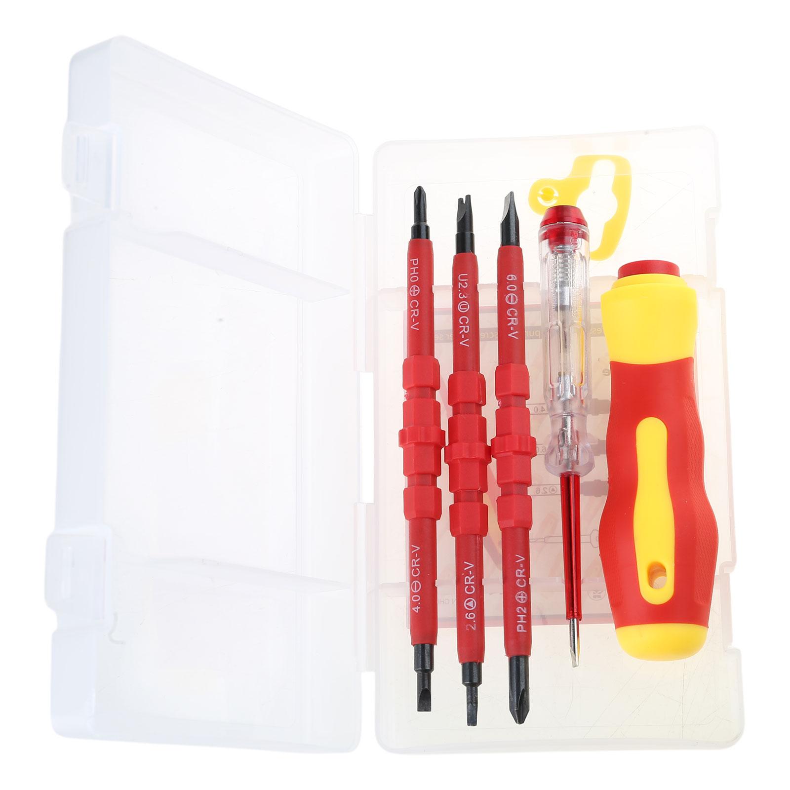 

Insulated Screwdriver Set 5 in 1 Multifunctional Magnetic Tip for Electricians Technicians Safe Electrical Maintenance